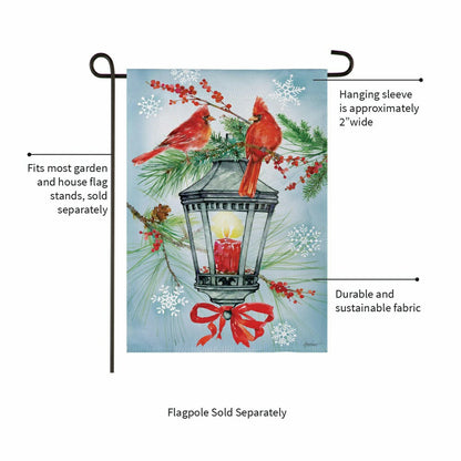 Cardinal Lantern Suede Garden Flag | Plow & Hearth