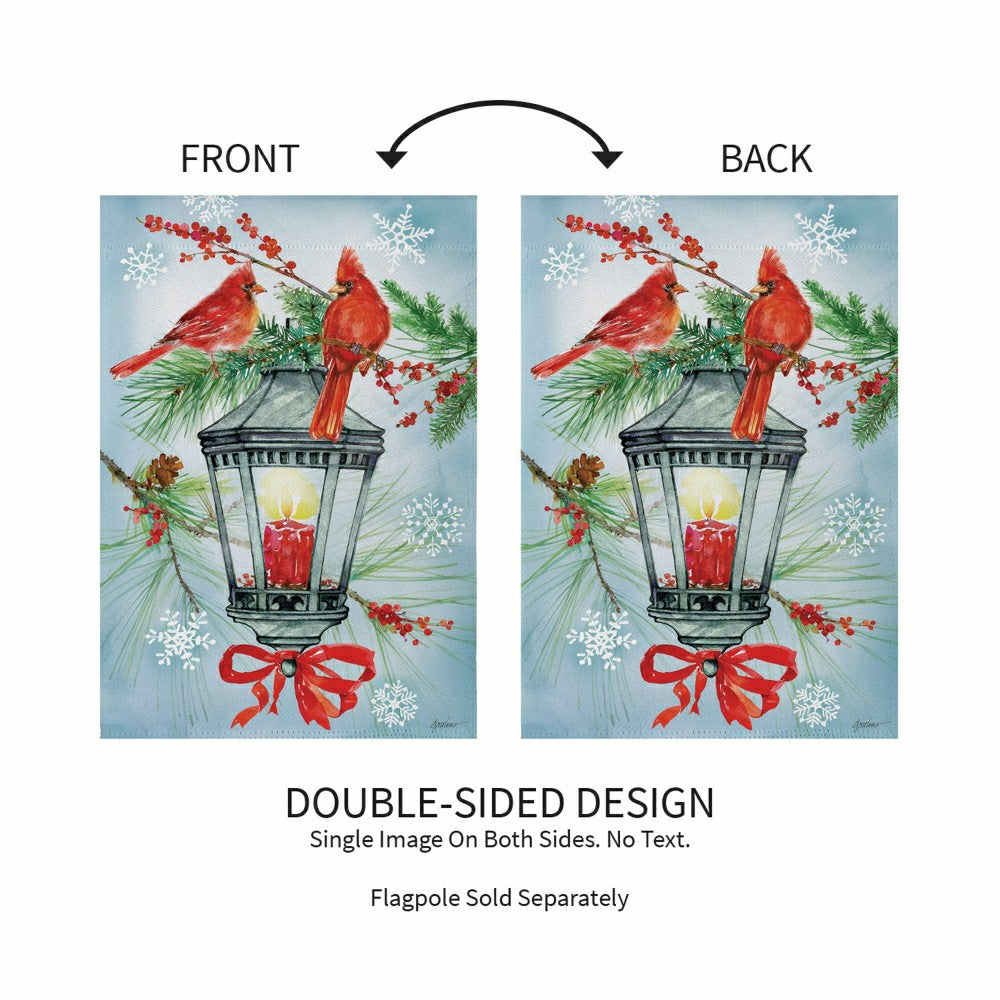 Cardinal Lantern Suede Garden Flag | Plow & Hearth