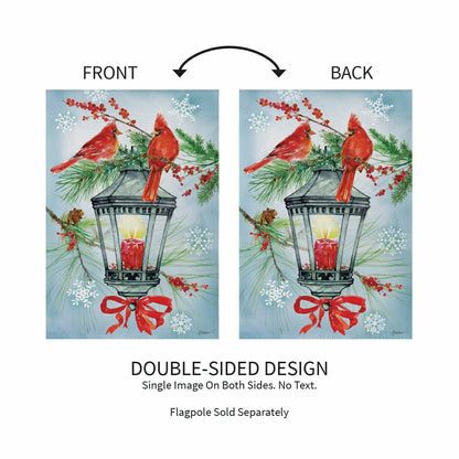 Cardinal Lantern Suede Garden Flag | Plow & Hearth
