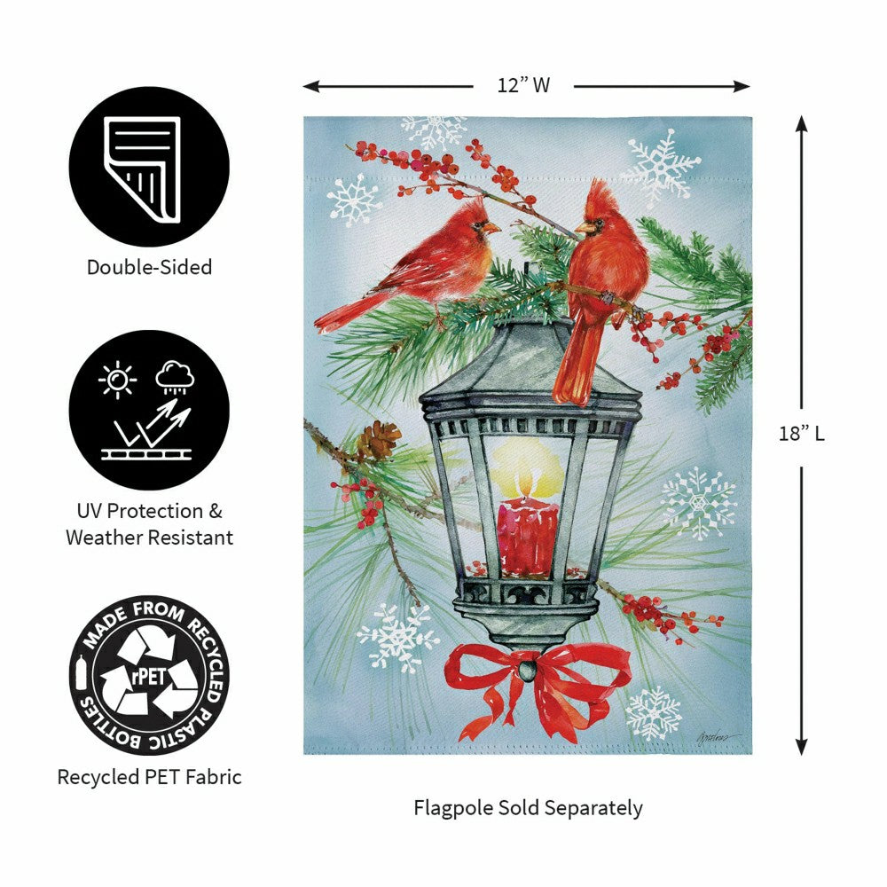 Cardinal Lantern Suede Garden Flag | Plow & Hearth