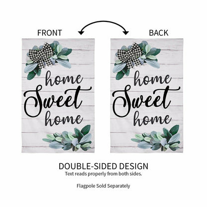 “Home Sweet Home” Eucalyptus Burlap House Flag | Plow & Hearth