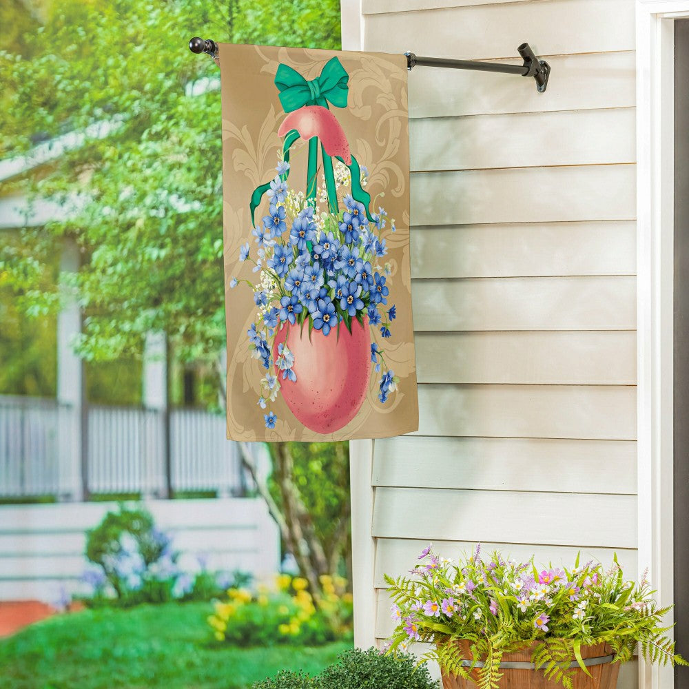 Floral Easter Egg Suede House Flag | Plow & Hearth