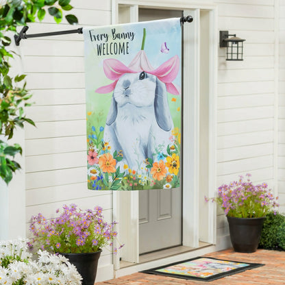 Hop Into Spring Flower Time Suede House Flag | Plow & Hearth