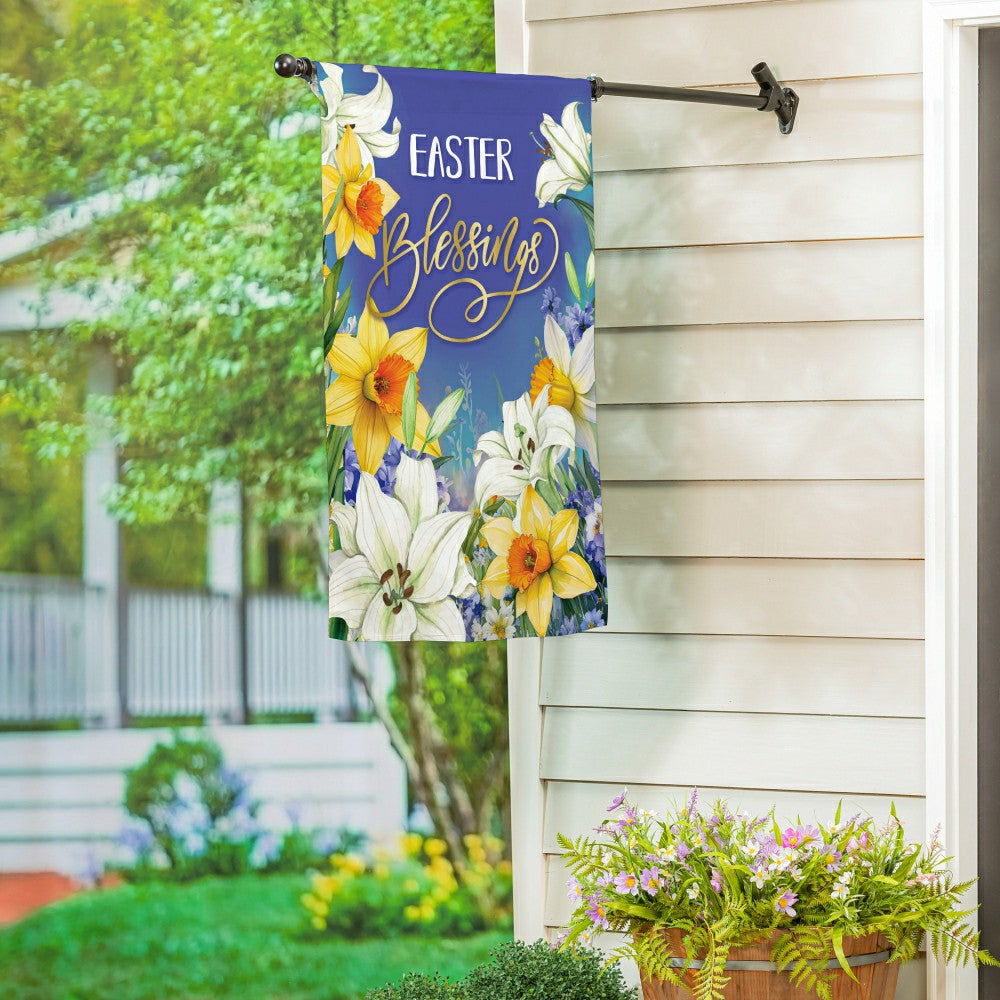 Blessings For Easter Suede House Flag | Plow & Hearth