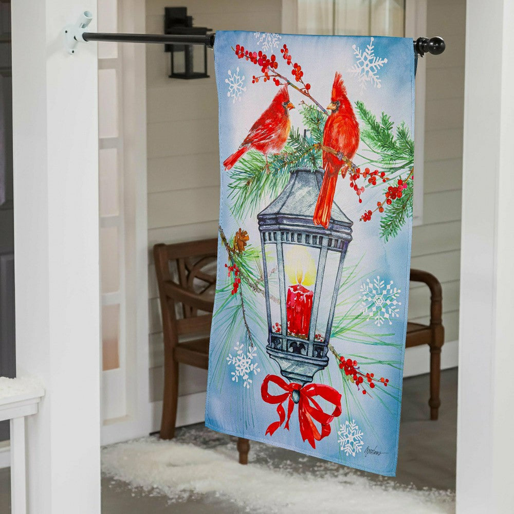 Cardinal Lantern Suede House Flag | Plow & Hearth