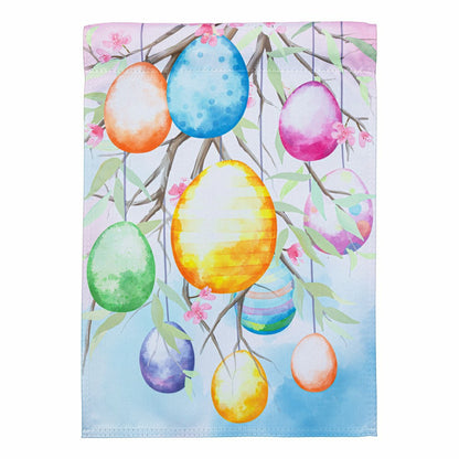 Hop Into Spring Egg Tree Suede House Flag | Plow & Hearth