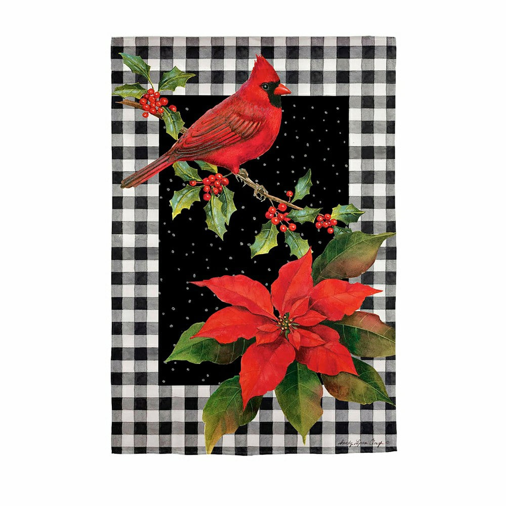 Cardinal & Holly Suede House Flag | Plow & Hearth