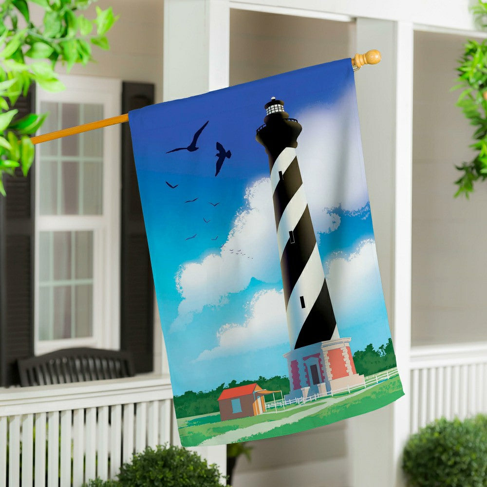 Hatteras Lighthouse Suede House Flag | Plow & Hearth