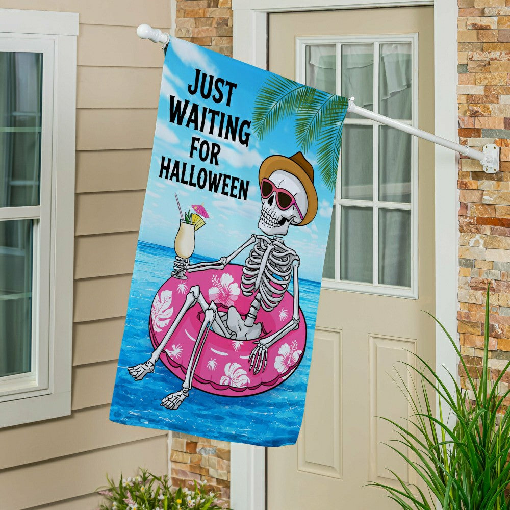 Just Waiting for Halloween Suede House Flag | Plow & Hearth
