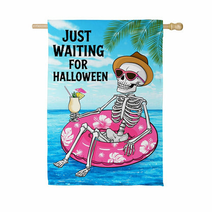 Just Waiting for Halloween Suede House Flag | Plow & Hearth