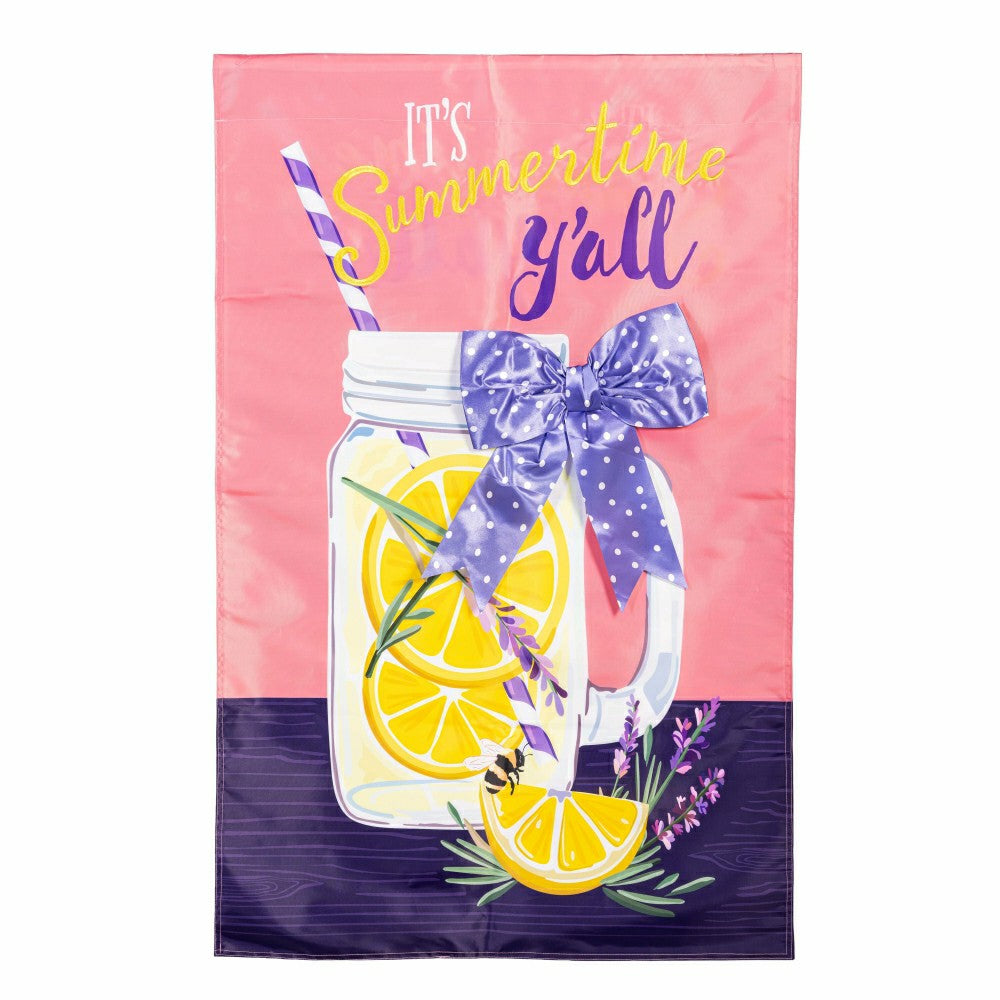 Lavender Lemonade Applique House Flag | Plow & Hearth