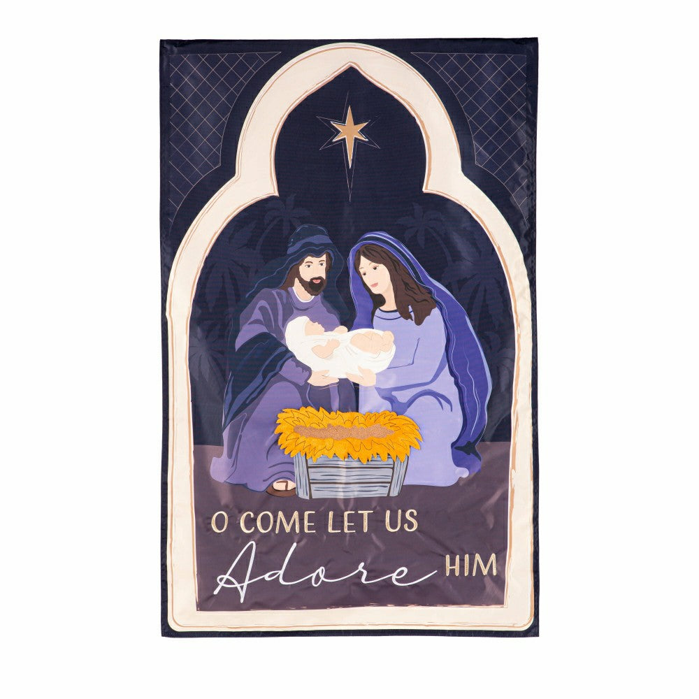 Come Let Us Adore Him Applique House Flag | Plow & Hearth