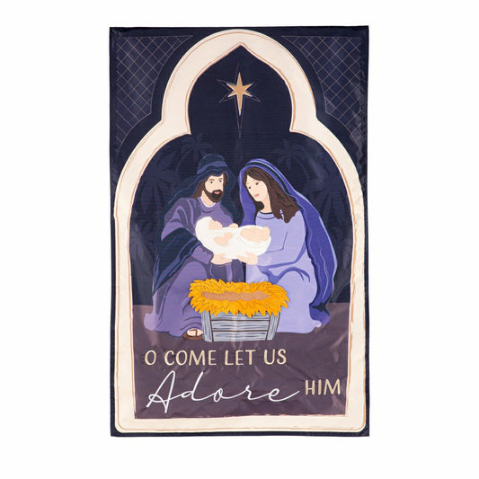 Come Let Us Adore Him Applique House Flag | Plow & Hearth