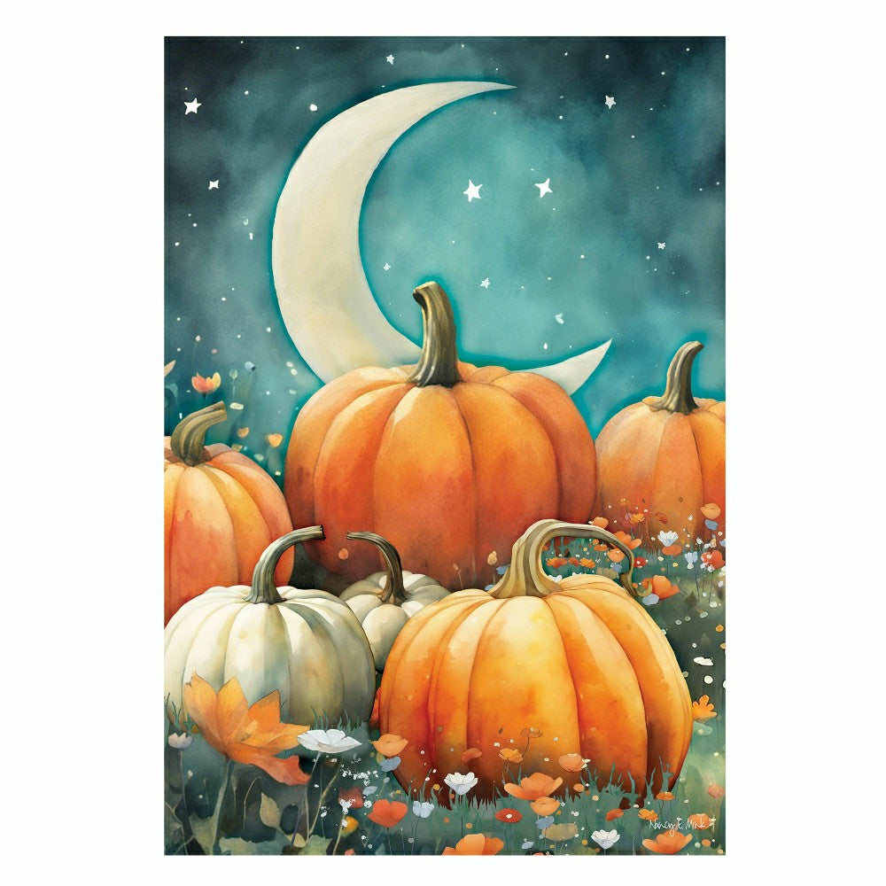 Watercolor Pumpkin Patch Suede House Flag | Plow & Hearth