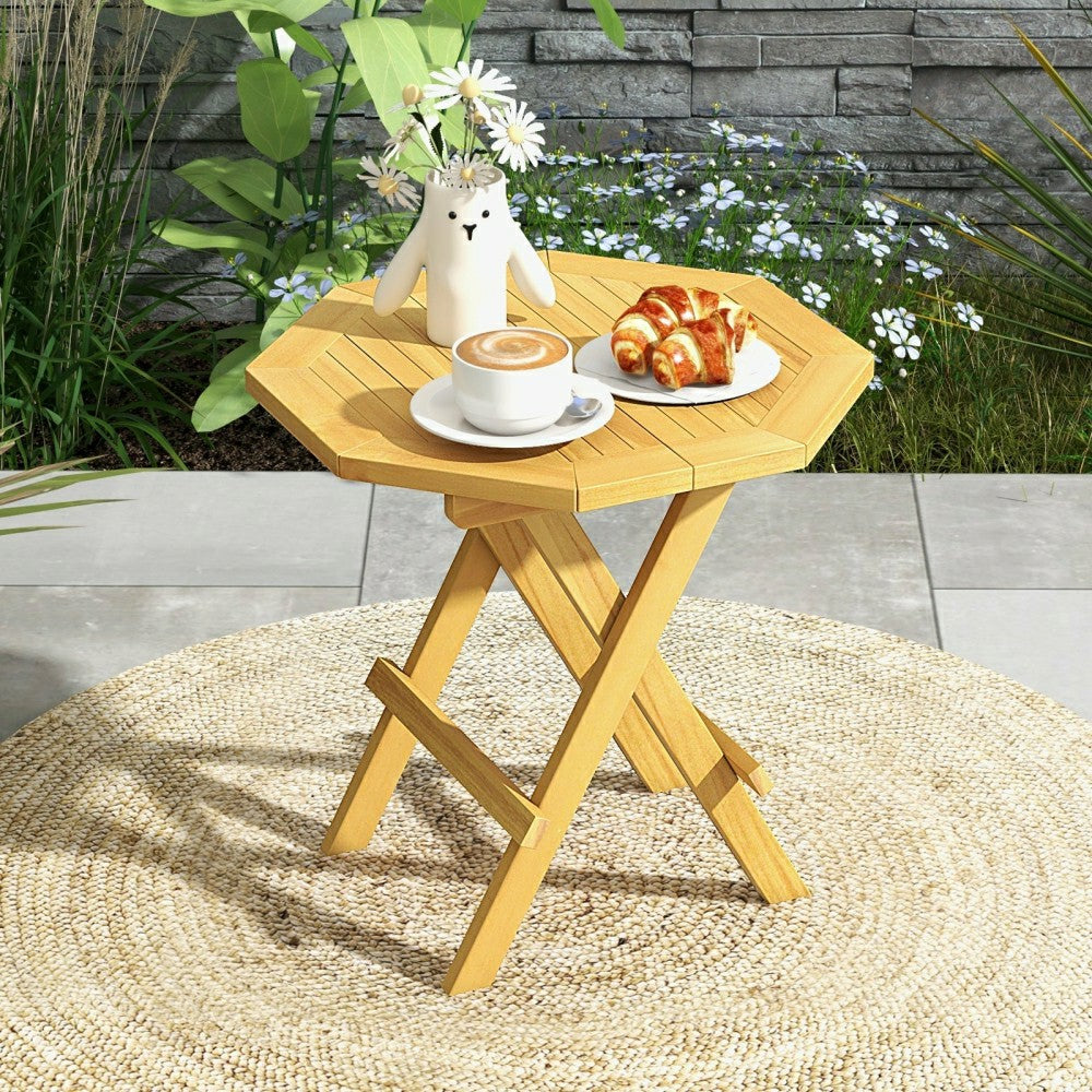 Teak Wood Octagon Side Table | Plow & Hearth