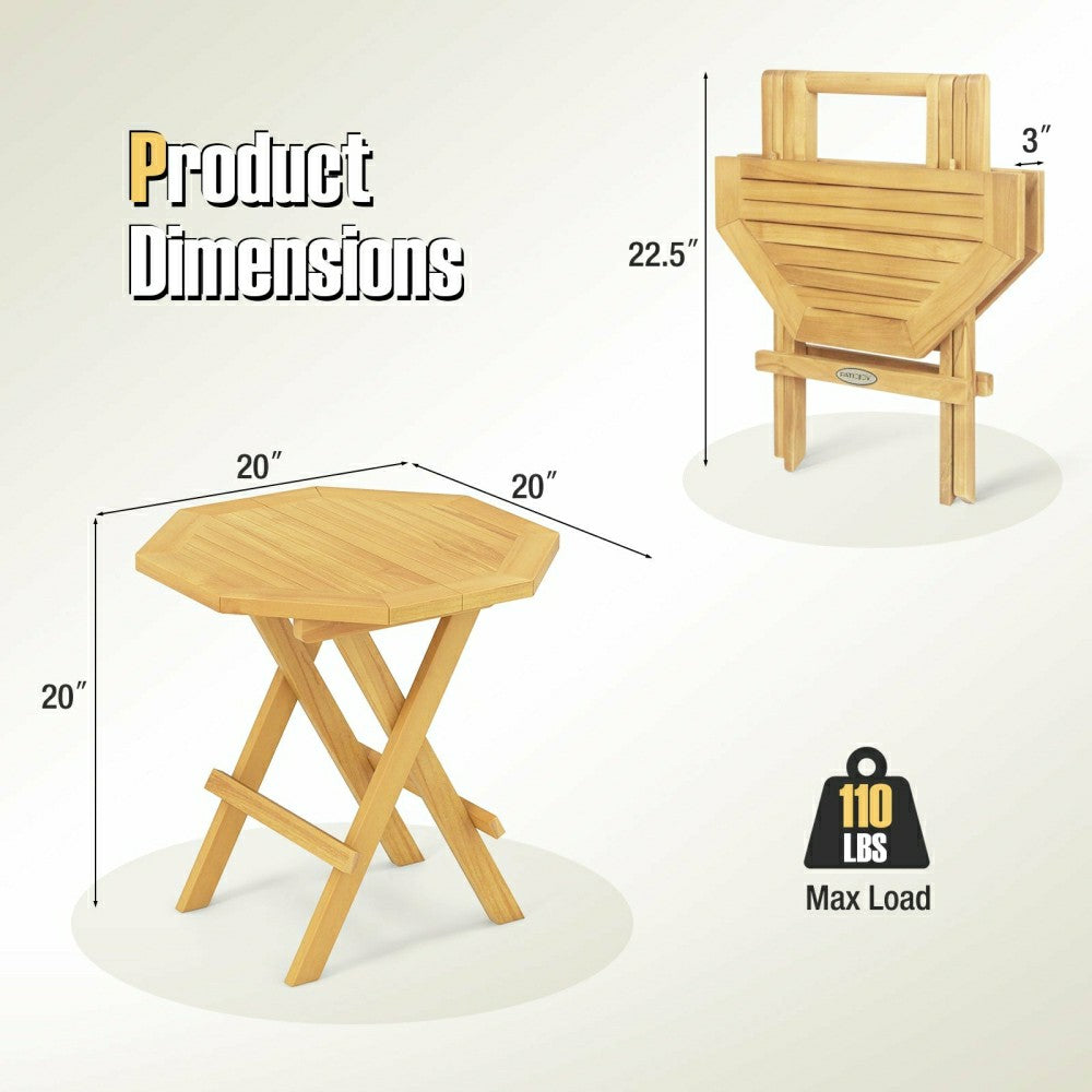 Teak Wood Octagon Side Table | Plow & Hearth
