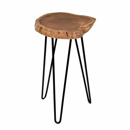Live Edge Acacia Wood Accent Table with Hairpin Legs | Plow & Hearth