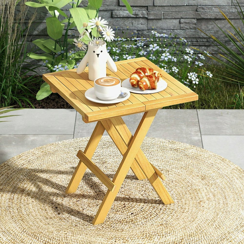 Teak Wood Square Side Table | Plow & Hearth