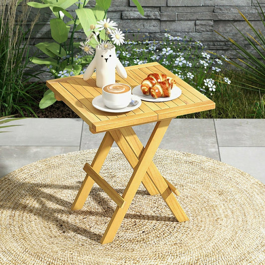 Teak Wood Square Side Table | Plow & Hearth