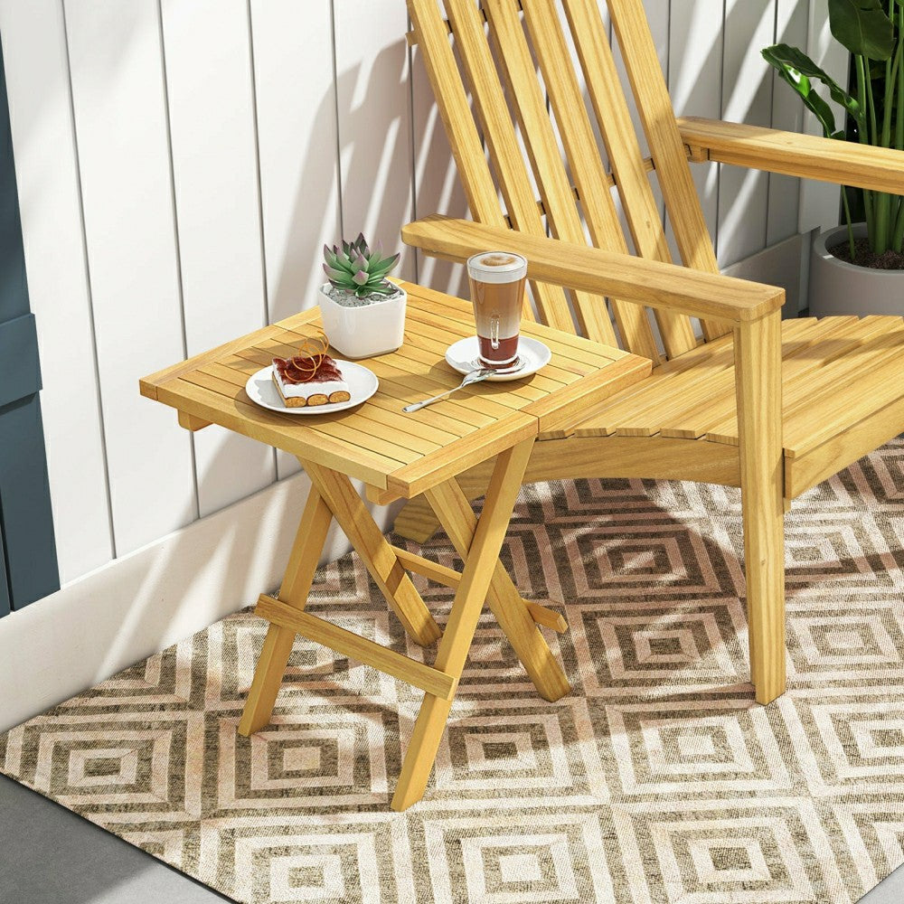 Teak Wood Square Side Table | Plow & Hearth