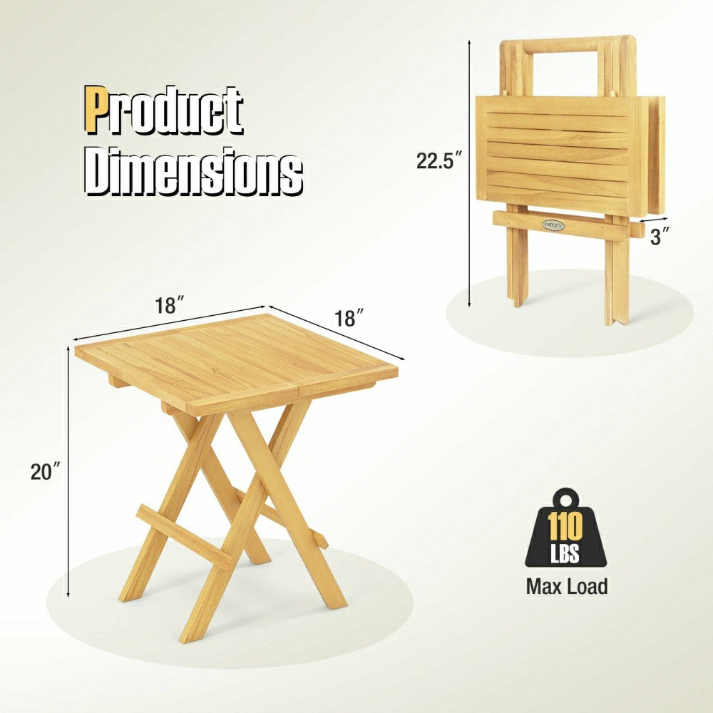 Teak Wood Square Side Table | Plow & Hearth
