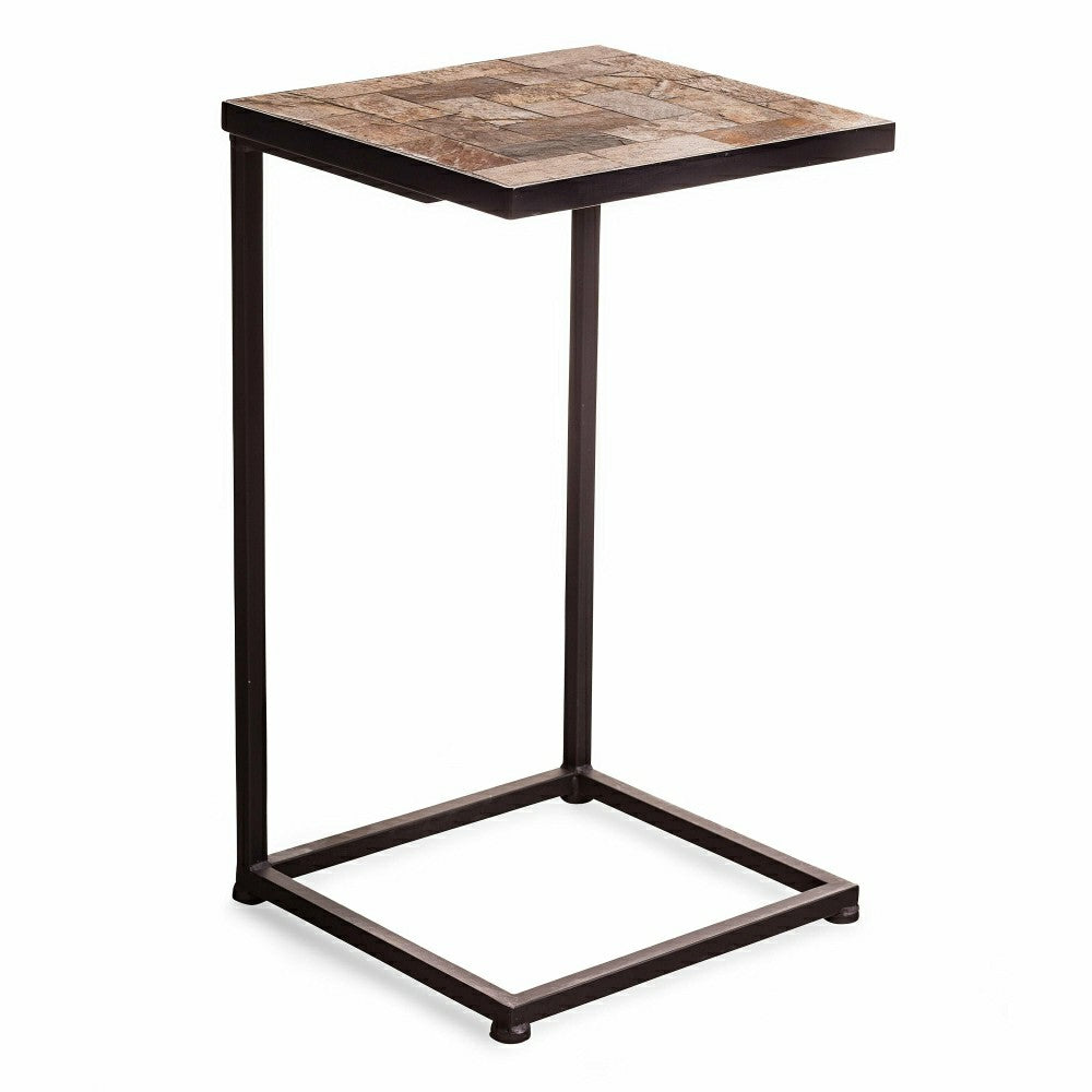 Slate Mosaic Pull-Up Side Table | Plow & Hearth