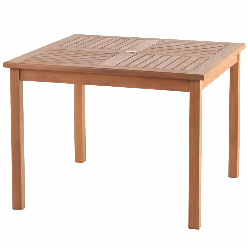 Telluride 4-Person Natural Teak Outdoor Square Dining Table 39" | Plow & Hearth