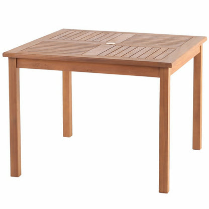 Telluride 4-Person Natural Teak Outdoor Square Dining Table 39" | Plow & Hearth