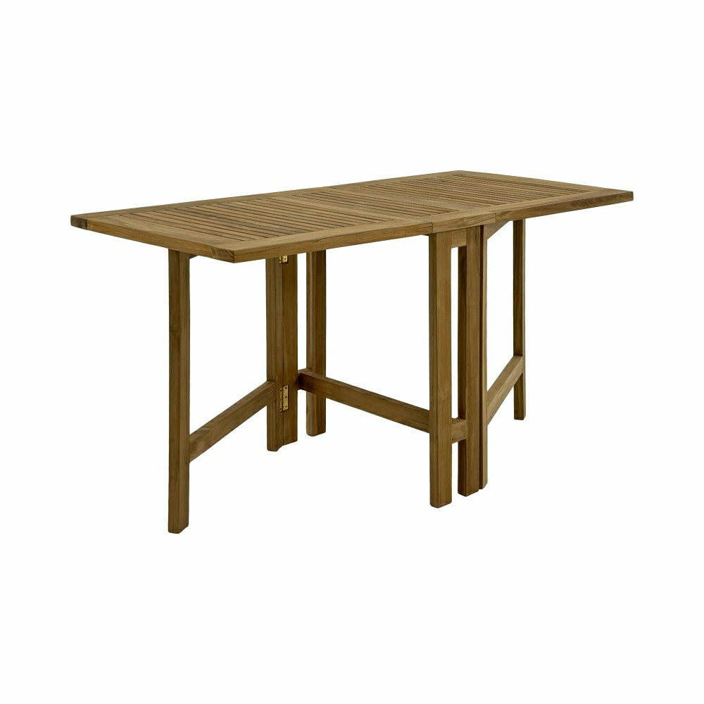 Telluride Natural Teak Rectangular Dual Folding Balcony Table - 51" | Plow & Hearth
