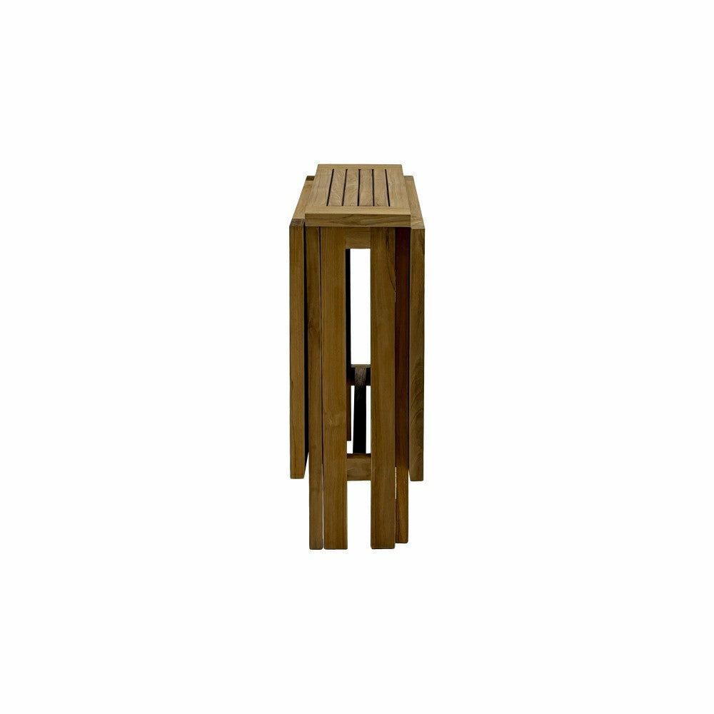 Telluride Natural Teak Rectangular Dual Folding Balcony Table - 51" | Plow & Hearth