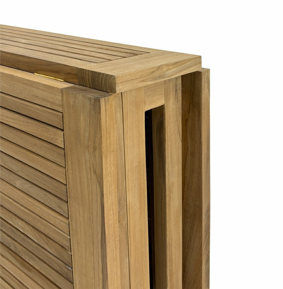 Telluride Natural Teak Rectangular Dual Folding Balcony Table - 51" | Plow & Hearth