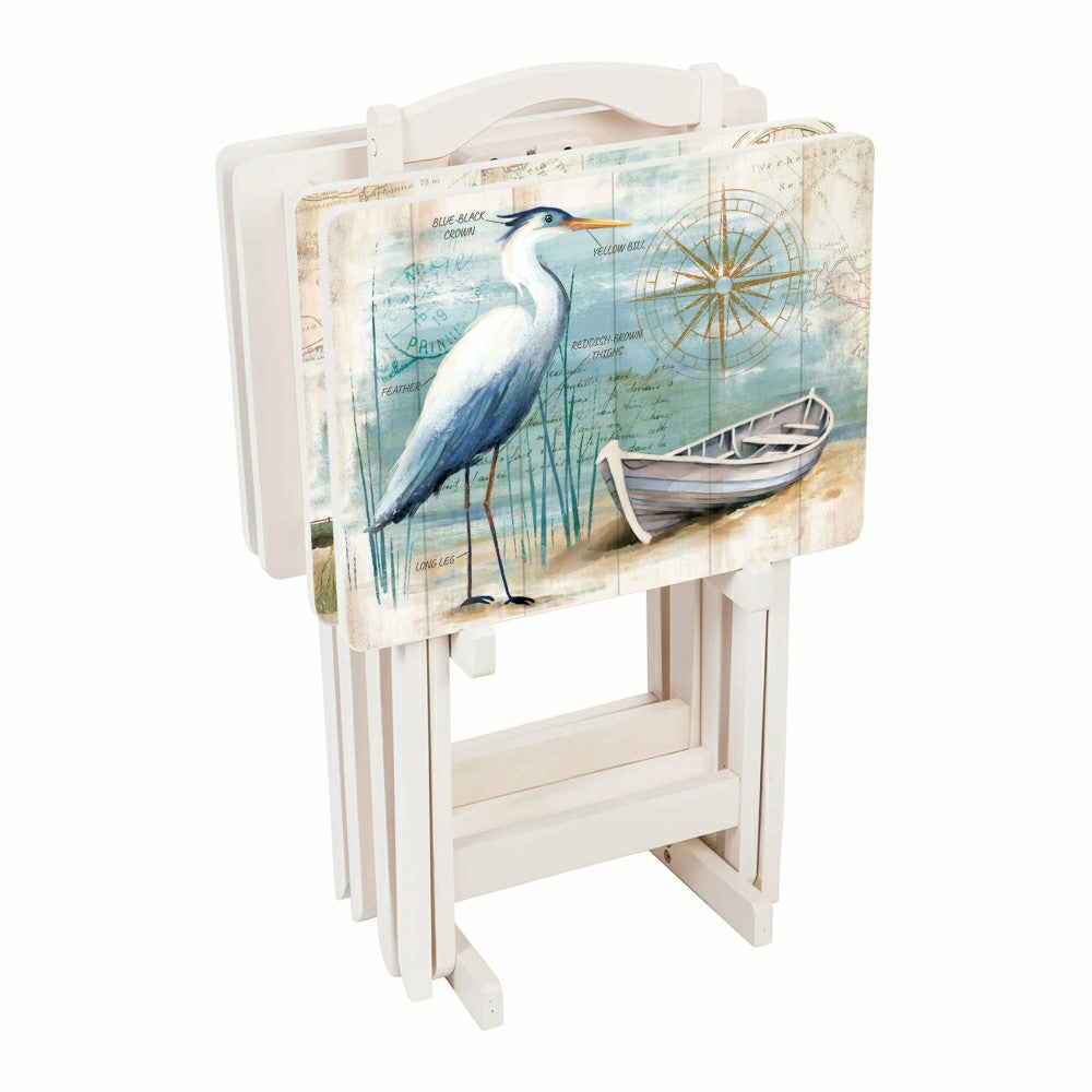 Seashore Birds TV Tray Set of 4 | Plow & Hearth
