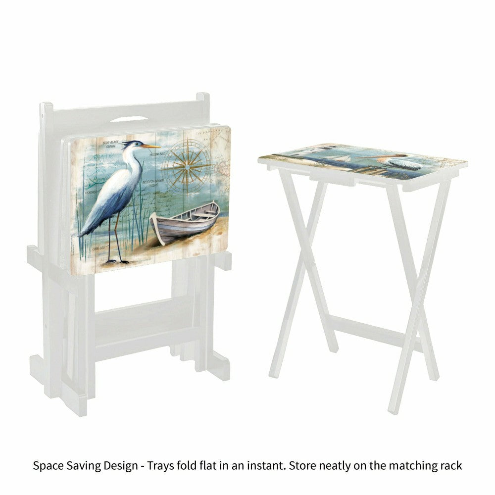 Seashore Birds TV Tray Set of 4 | Plow & Hearth