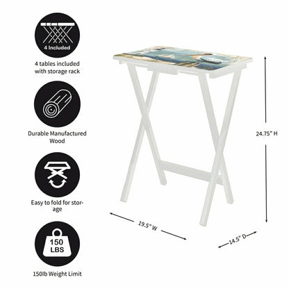 Seashore Birds TV Tray Set of 4 | Plow & Hearth