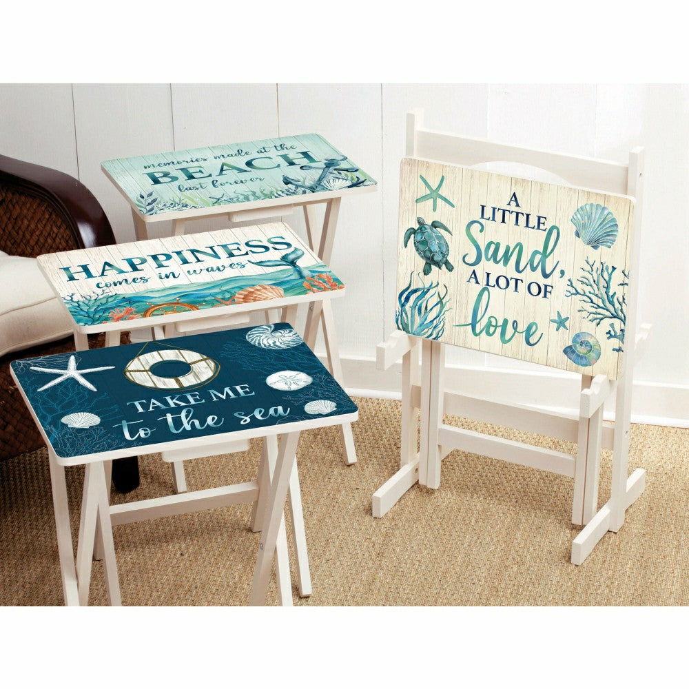Sea Creatures TV Tray Set of 4 | Plow & Hearth