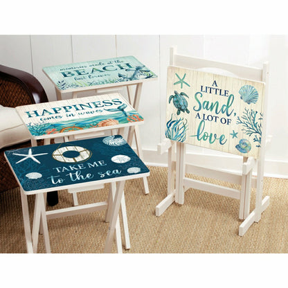 Sea Creatures TV Tray Set of 4 | Plow & Hearth