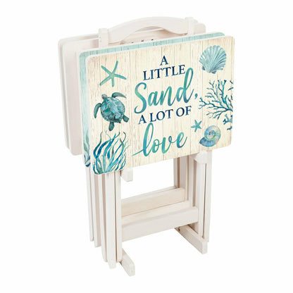 Sea Creatures TV Tray Set of 4 | Plow & Hearth
