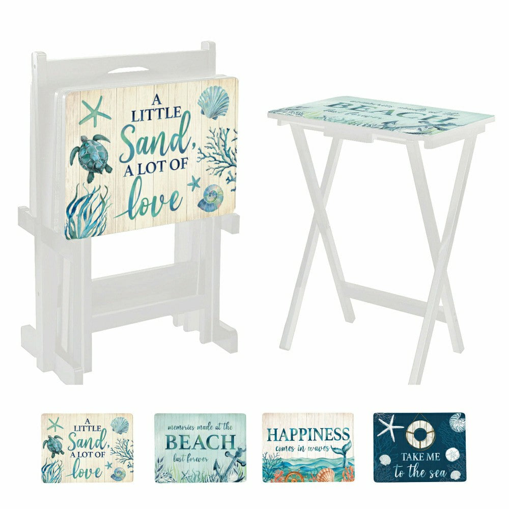Sea Creatures TV Tray Set of 4 | Plow & Hearth