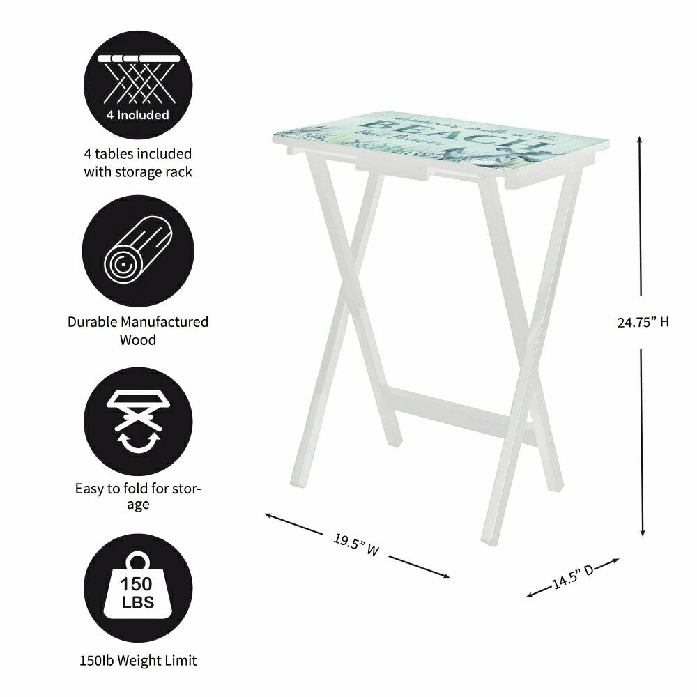 Sea Creatures TV Tray Set of 4 | Plow & Hearth