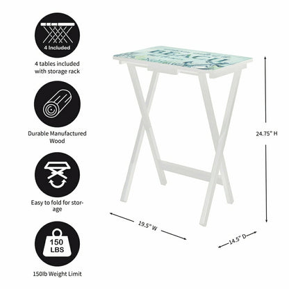 Sea Creatures TV Tray Set of 4 | Plow & Hearth