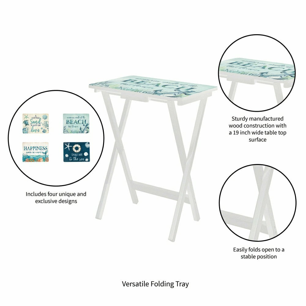 Sea Creatures TV Tray Set of 4 | Plow & Hearth