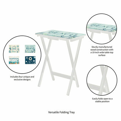 Sea Creatures TV Tray Set of 4 | Plow & Hearth