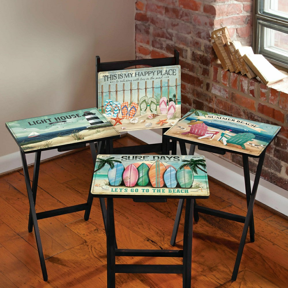 West Coast Beach TV Tray Set of 4 | Plow & Hearth