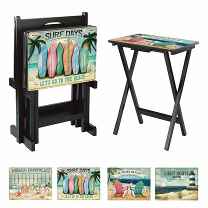 West Coast Beach TV Tray Set of 4 | Plow & Hearth