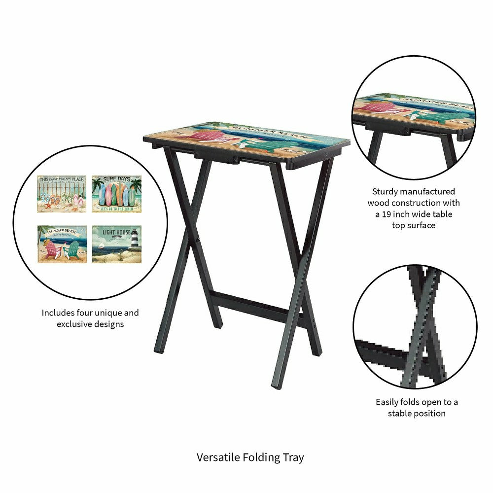 West Coast Beach TV Tray Set of 4 | Plow & Hearth