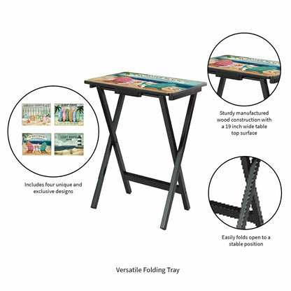 West Coast Beach TV Tray Set of 4 | Plow & Hearth