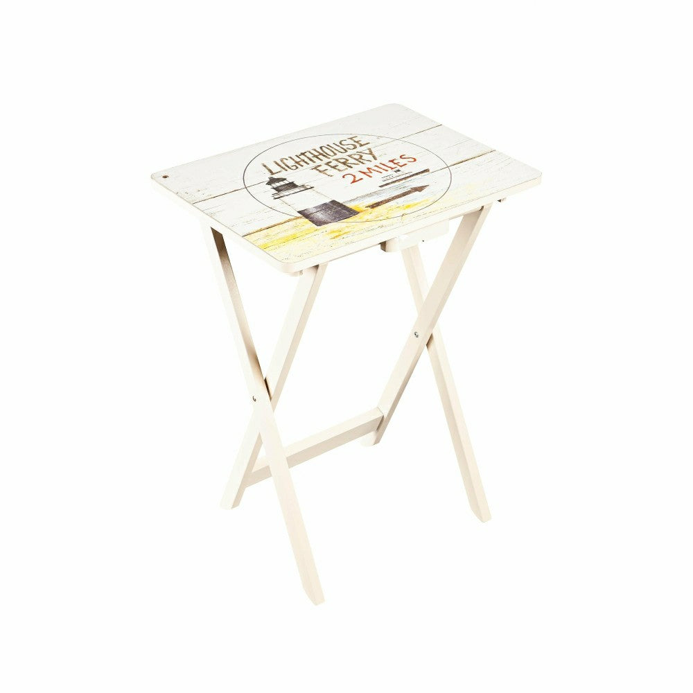 Nautical TV Tray Set With Stand, Set of 4 | Plow & Hearth
