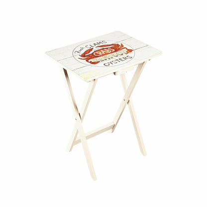Nautical TV Tray Set With Stand, Set of 4 | Plow & Hearth
