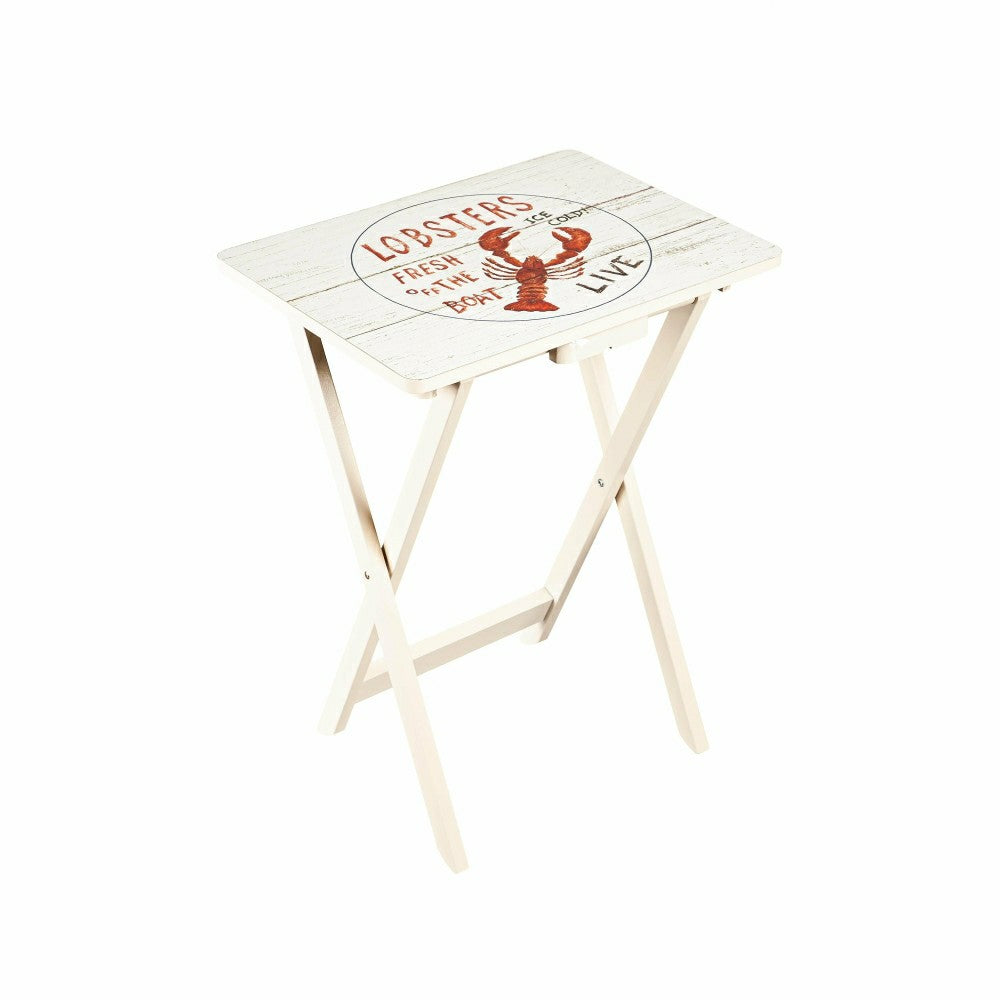 Nautical TV Tray Set With Stand, Set of 4 | Plow & Hearth