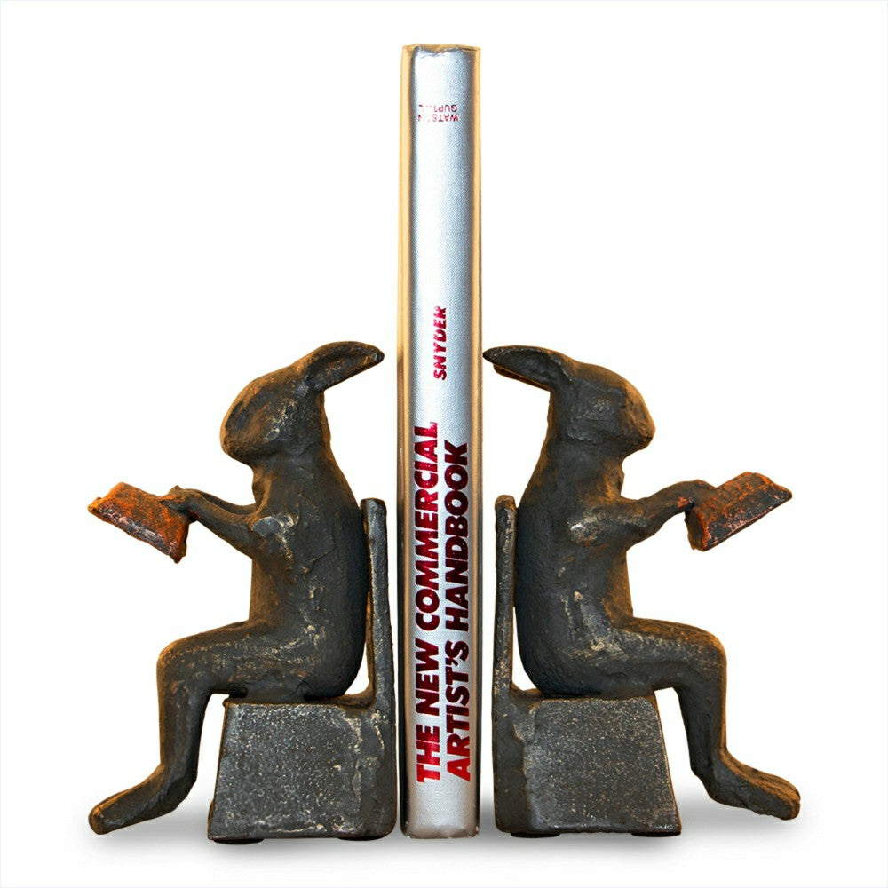 Studious Rabbit Bookends, Set of 2 | Plow & Hearth